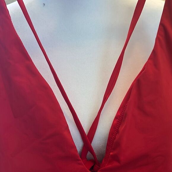 Andie LT Bali Womens Small Tall ST Swimsuit Red One Piece Criss Cross NWT - Picture 3 of 10
